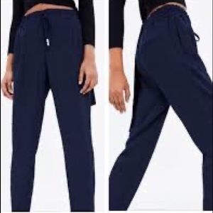 Zara Basics Blue Jogger w/ metal drawstring